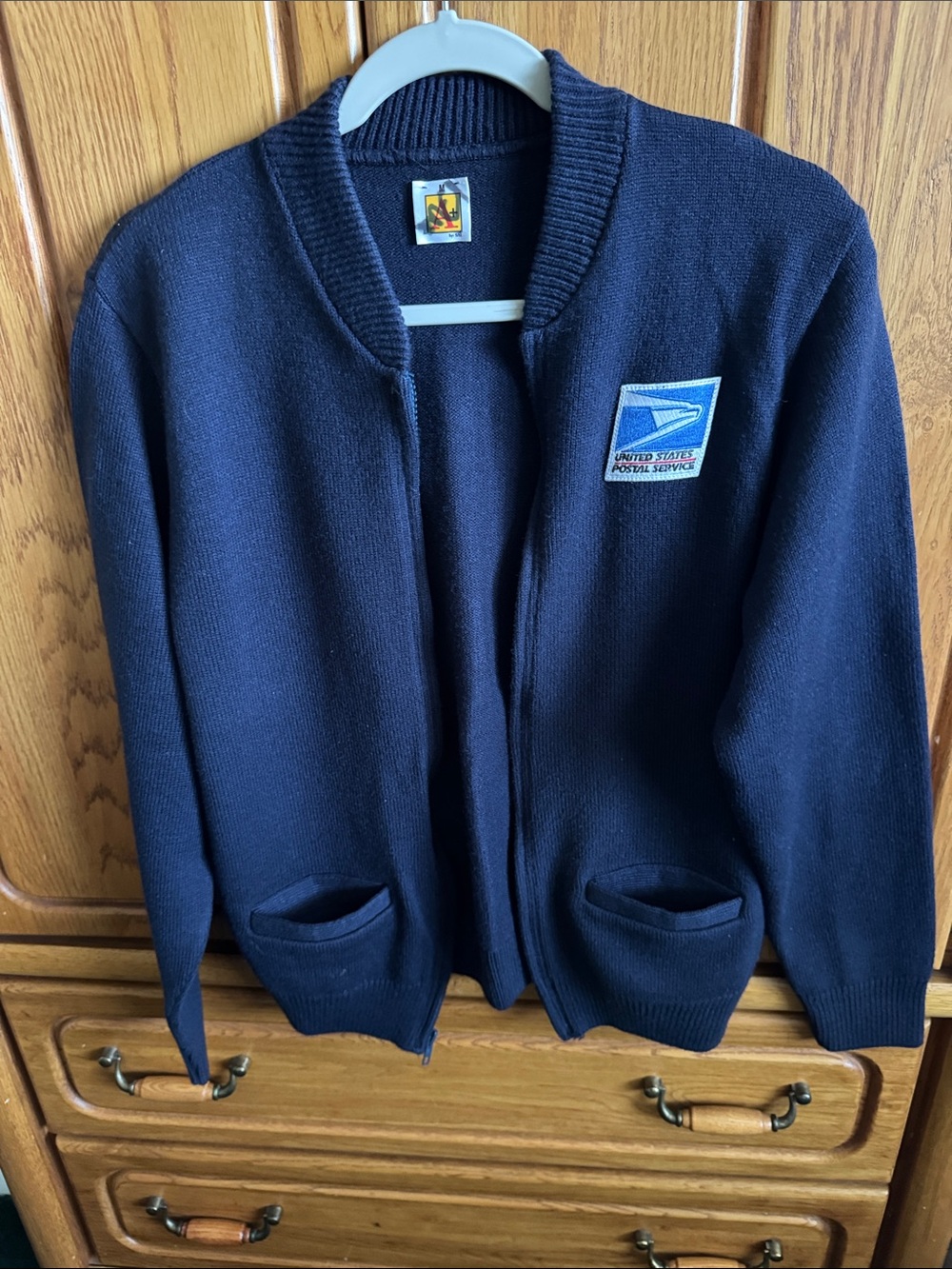 USPS Navy Postal Service Knit Cardigan